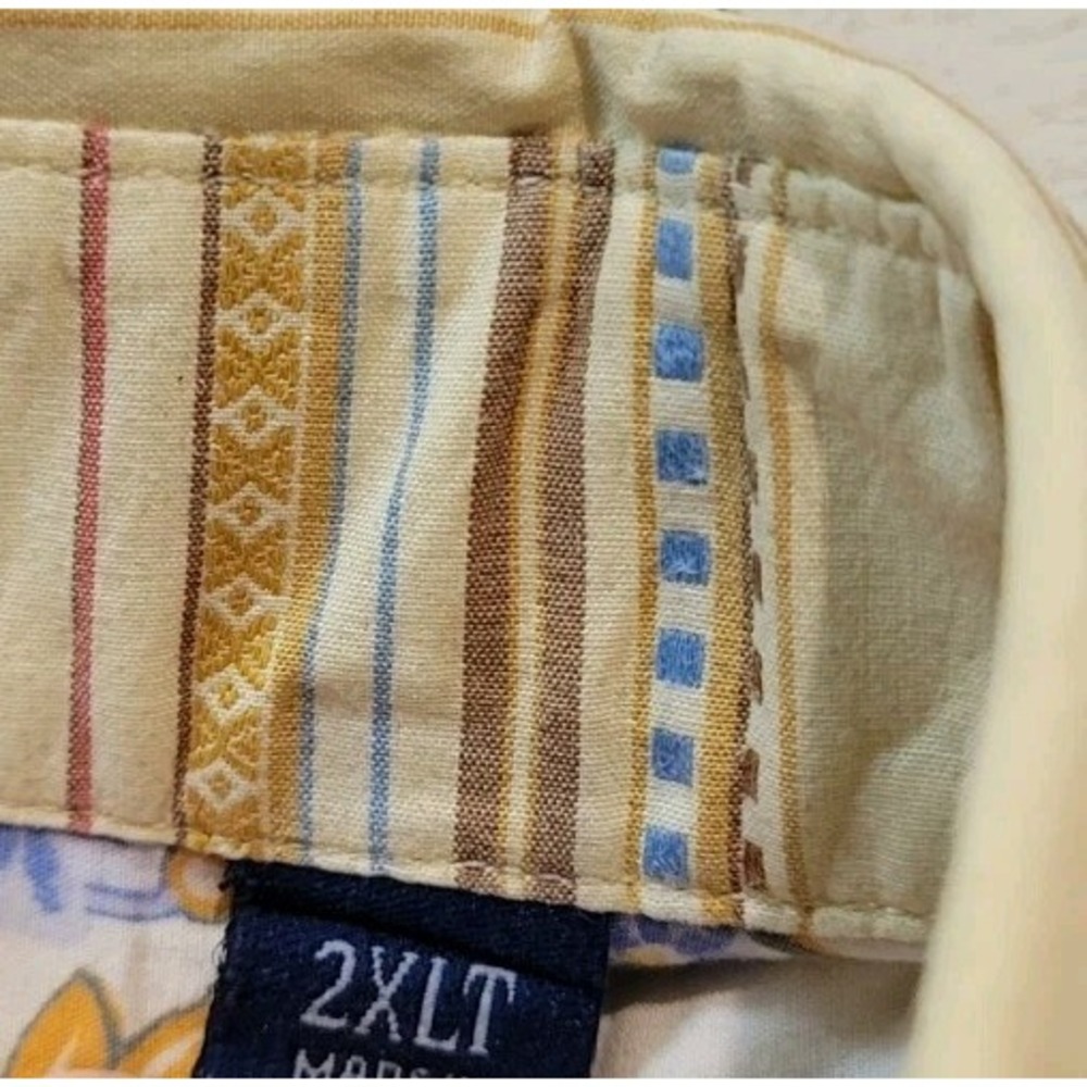 ROBERT GRAHAM MENS YELLOW STRIPED FLIP CUFF LONG SLEEVE BUTTONDOWN SIZE 2XLT - Picture 8 of 10